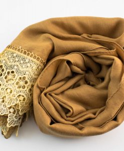 Crochet Lace Hijab Golden Brown 3