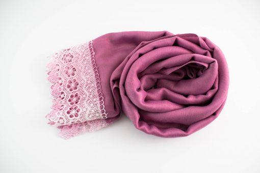 Crochet Lace Hijab Spanish Pink 1