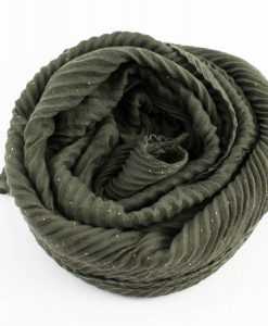 Glitter Crinkle Hijab Army Green