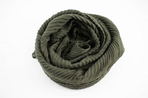 Glitter Crinkle Hijab Army Green