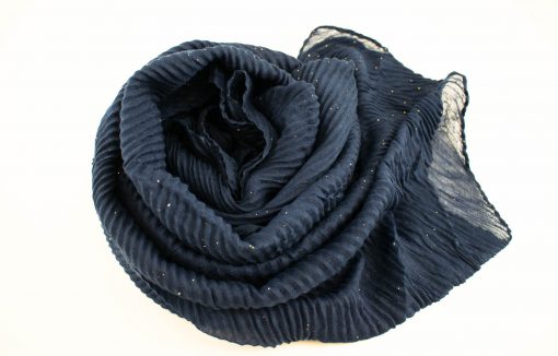 Glitter Crinkle Hijab Midnight Blue