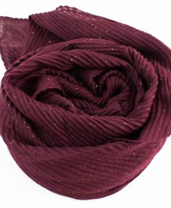 Glitter Crinkle Hijab Wine