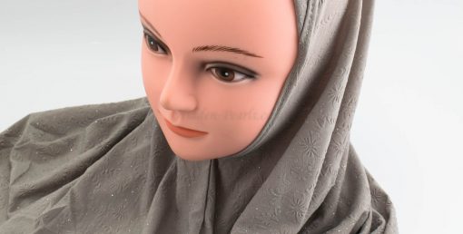 Women's Subtle Shimmer Al-Amira Hijab - Light Grey - hidden Pearls