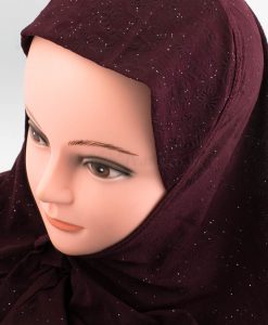 Women's Subtle Shimmer Al-Amira Hijab - Rosewood - Hidden Pearls