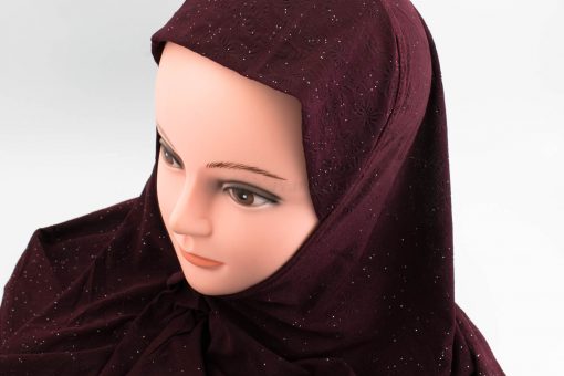 Women's Subtle Shimmer Al-Amira Hijab - Rosewood - Hidden Pearls