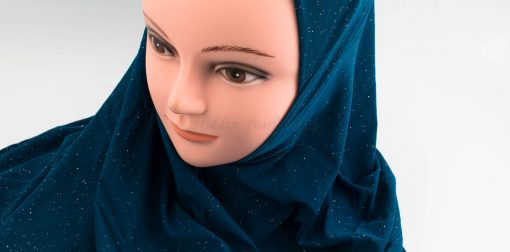 Women's Subtle Shimmer Al-Amira Hijab - Teal - Hidden Pearls