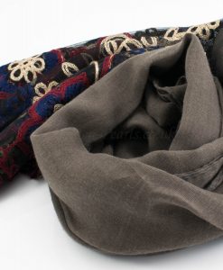 Black Vintage Lace Hijab - Taupe Brown - Hidden Pearls