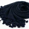 Crinkle Tassel Hijabs - Midnight Blue - Hidden Pearls