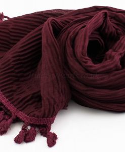 Crinkle Tassel Hijabs - Rosewood - Hidden Pearls