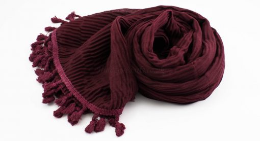 Crinkle Tassel Hijabs - Rosewood - Hidden Pearls