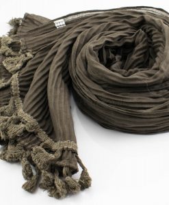 Crinkle Tassel Hijabs - Taupe Brown - Hidden Pearls