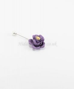 Flower & Pearl Hijab Pin - Purple - Hidden Pearls