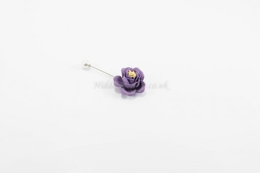 Flower & Pearl Hijab Pin - Purple - Hidden Pearls