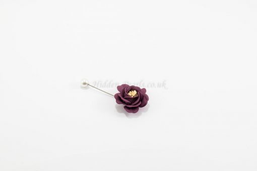 Flower & Pearl Hijab Pin - Plum - Hidden Pearls