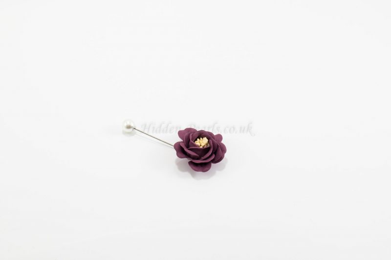 Flower & Pearl Hijab Pin - Plum - Hidden Pearls