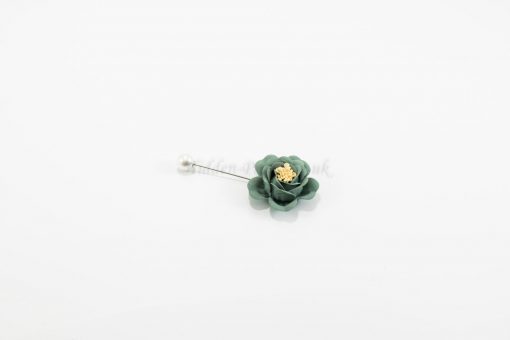 Flower & Pearl Hijab Pin - Green - Hidden Pearls