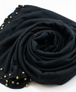 Jersey Pearl Hijab - Charcoal- Hidden Pearls