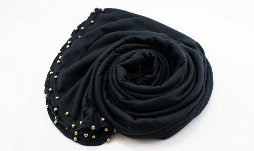 Jersey Pearl Hijab - Charcoal- Hidden Pearls