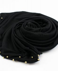 Jersey Pearl Hijab - Black 3- Hidden Pearls