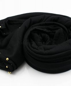 Jersey Pearl Hijab - Black - Hidden Pearls 4