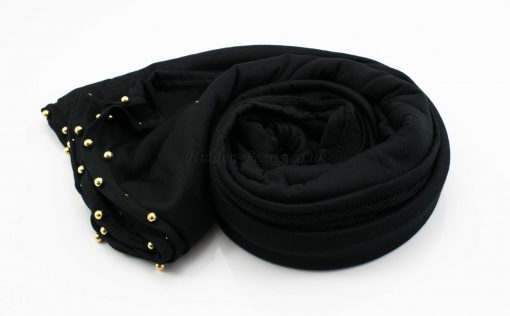 Jersey Pearl Hijab - Black - Hidden Pearls 4