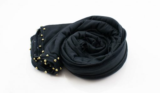Jersey Pearl Hijab - Charcoal 2 Hidden Pearls