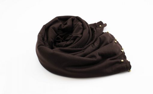 Jersey Pearl Hijab - Chocolate 2 - Hidden Pearls