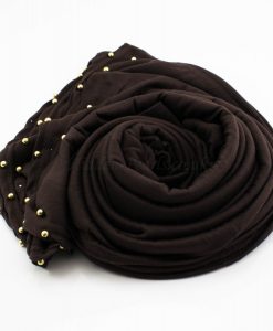 Jersey Pearl Hijab - Chocolate - Hidden Pearls