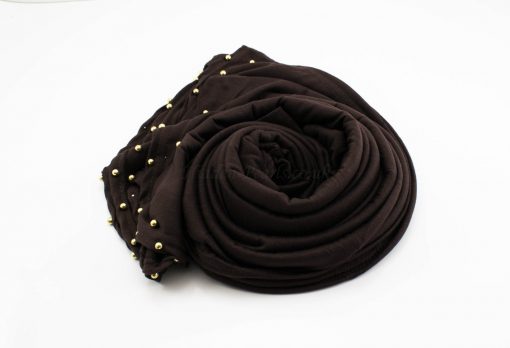 Jersey Pearl Hijab - Chocolate - Hidden Pearls