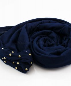 Jersey Pearl Hijab - Midnight Blue 2 - Hidden Pearls