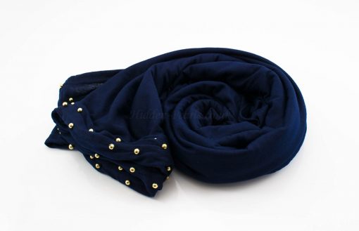 Jersey Pearl Hijab - Midnight Blue 2 - Hidden Pearls