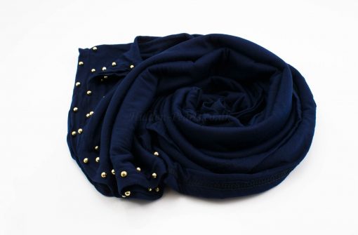 Jersey Pearl Hijab - Midnight Blue - Hidden Pearls
