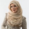 Moroccon Lace Hijab - Beige 2 - Hidden Pearls