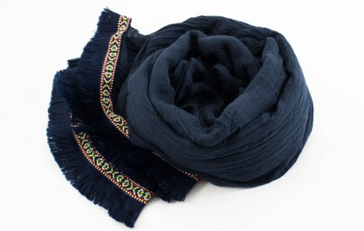 Morrocan Lace Hijab - Navy - Hidden Pearls