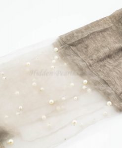 Organza Pearl Hijab - Latte - Hidden Pearls