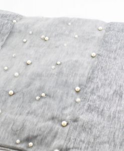 Organza Pearl Hijab - Light Grey 2 - Hidden Pearls