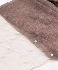 Organza Pearl Hijab - Mauve - Hidden Pearls