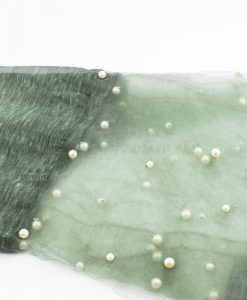 Organza Pearl Hijab - Moss 2 - Hidden Pearls