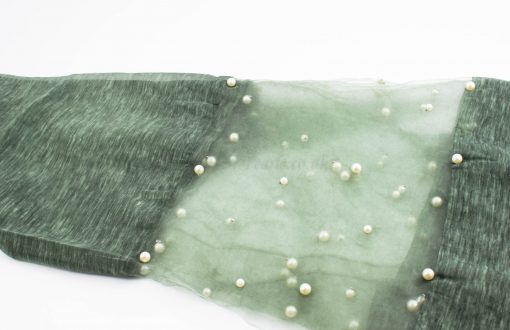 Organza Pearl Hijab - Moss 2 - Hidden Pearls