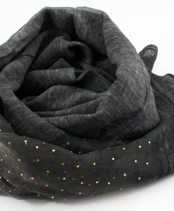 Organza Sparkle Hijab - Dark Charcoal - Hidden Pearls