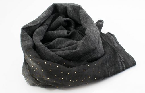 Organza Sparkle Hijab - Dark Charcoal - Hidden Pearls