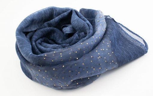 Organza Sparkle Hijab - Denim Blue 2 - Hidden Pearls