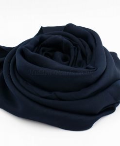 Deluxe Plain Hijab - Navy Blue - Hidden Pearls