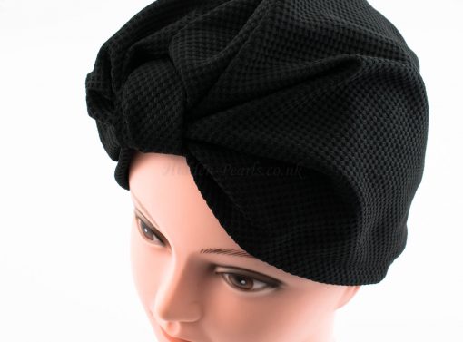 Check Style Turban - Black - Hidden Pearls