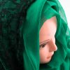 Chiffon Black Lace Hijab - Green - Hidden Pearls