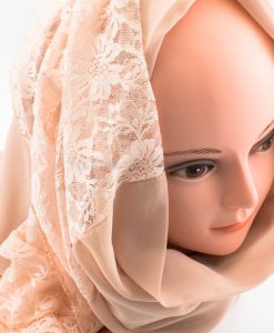 Chiffon Lace Hijab - Carnation - Hidden Pearls 2