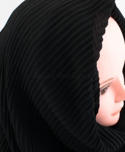 Crinkle Chiffon Hijab - Black - Hidden Pearls