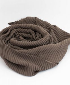 Crinkle Chiffon Hijab - Taupe Brown 2 - Hidden Pearls