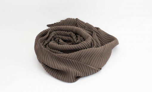 Crinkle Chiffon Hijab - Taupe Brown 2 - Hidden Pearls