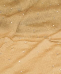 Deluxe Diamante Silk Hijab - Deep Gold 3 - Hidden Pearls